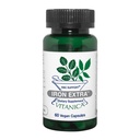 Vitanica Železo Extra, Železo Supplement Enhanced Absorpcia s vitamínom C 500mg, Metylfolát 400mcg, B12 Vitamín 500mcg, Vápnik, Žltá dok, Púpava Root & Nettle Leaf Extract, Vegan, 60 Kapsule