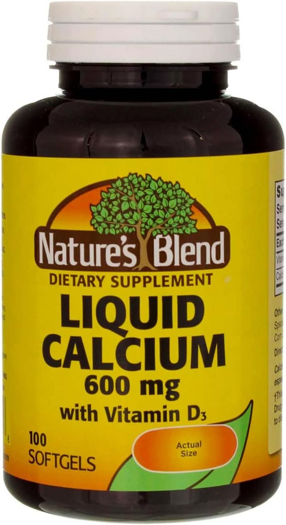 Tekuté vápnik 600mg s D-3 (100 Softgels) 3 FĽAŠE celkom 300 Softgels