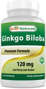 Najlepšie prírodné Ginkgo Biloba 120 mg 120 Kapsule