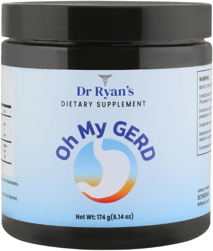 Dr. Ryan's - Oh My GERD - pre reflux kyseliny, GERD, pálenie záhy, poruchy trávenia a viac - Orálna, kognitívna a trávivá podpora - Neutralizácia žalúdočnej kyseliny - Dietary Supplement - Natural Antacidum Tablet Alternatíva