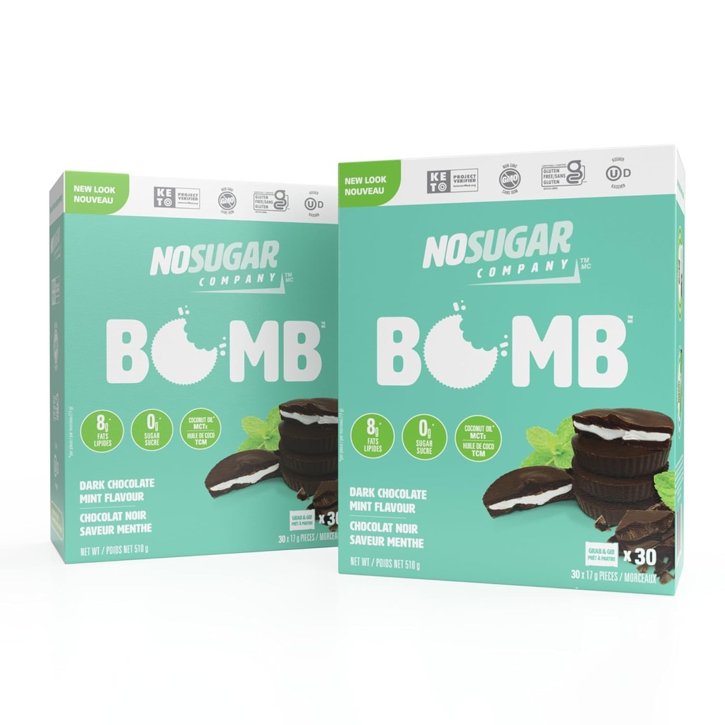 No Sugar Keto Cups, Chocolate Mint, 60 Cups - Diabetické bezpečné liečiť, Nízke čisté Carb (1g), Bez cukru (0g) Keto Fat Bomb Snacks s 7g zdravý tuk - lepok zadarmo, Všetky prírodné, Non-GMO