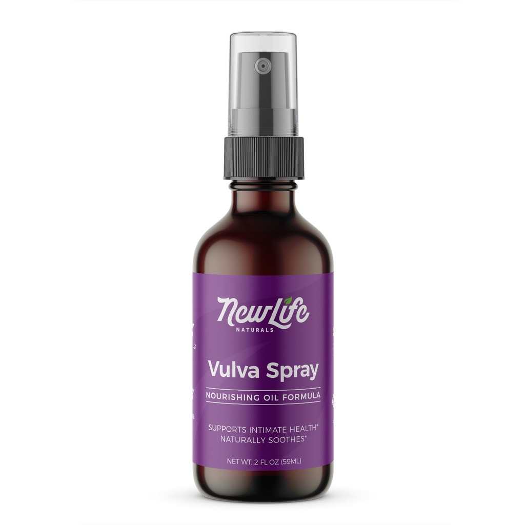 NewLife Naturals Feminine Spray Vaginálny hydratačný krém pre suchosť svrbenie PH Menopauza Podpora s olivovým olejom, citrónovou trávou a viac - 2 oz