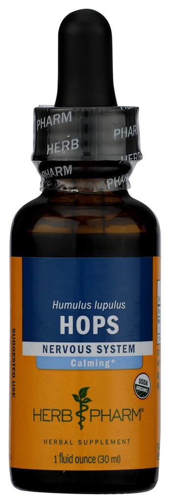 Herb Pharm Certified Organic Hops Liquid Extract pre upokojujúce nervový systém Podpora - 1 Ounce