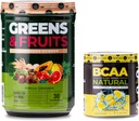 Nutrology Greens & Fruits Powder-Naturally Sourced Superfood, Vanilla škorica (30 Servings) Natural, Plant Based BCAA Powder, Lemonade Flavor (30 Servings)