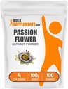 BulkSupplements.com Passion Flower Extract Powder - Musion Flower Supplement, Bylinné doplnky - bez lepku, 1g na obsluhu, 100g (3,5 oz) (Pack of 1)