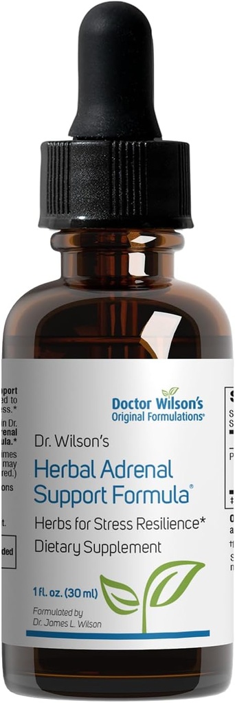 Dr Wilson's Herbal Adrenal Support Formula adaptogénne byliny pre denné použitie, spánok a energie podpora 1 Liquid oz