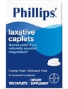 Phillips' Laxatíva Caplets, s prirodzeným zdrojom horčíka Supplement pre jemne úľavu príležitostné zápcha, kremík a stimulant voľné laxatíva, 100 Caplets