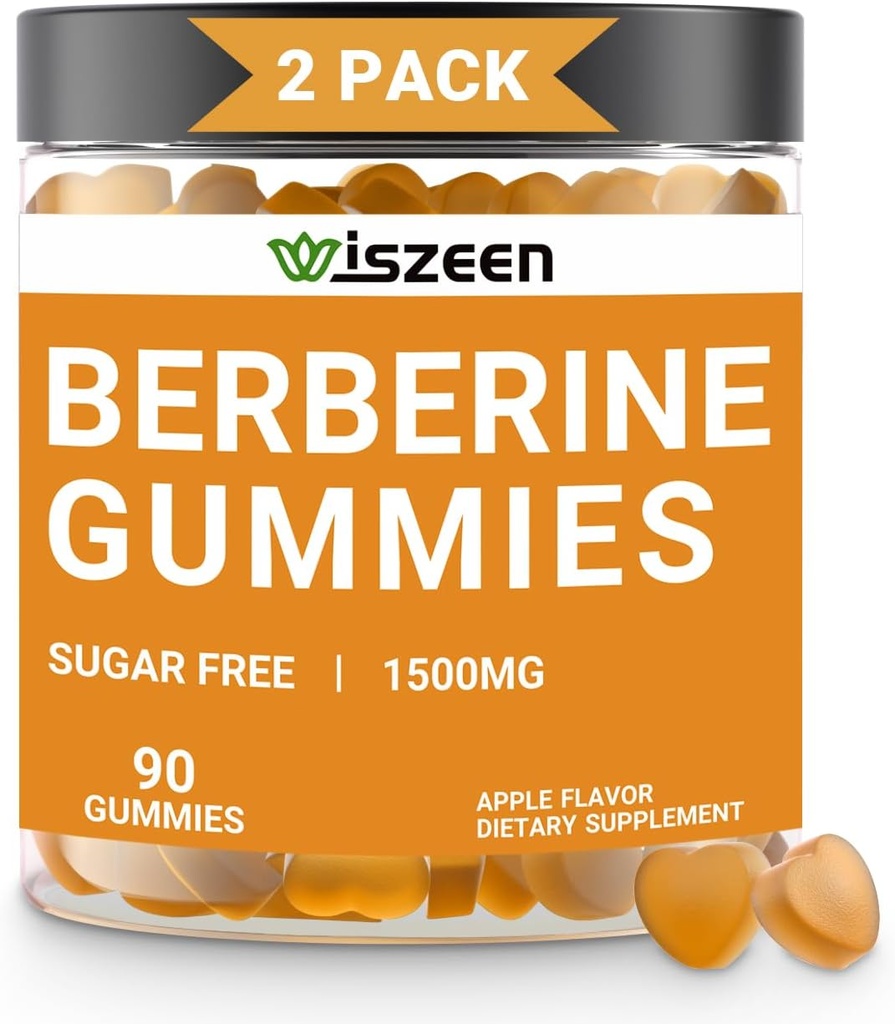 2 balenie Berberine Gummies, Sugar Free Berberine Supplement 1500mg s cejlón škorica, Berberine Gummy pre dospelých