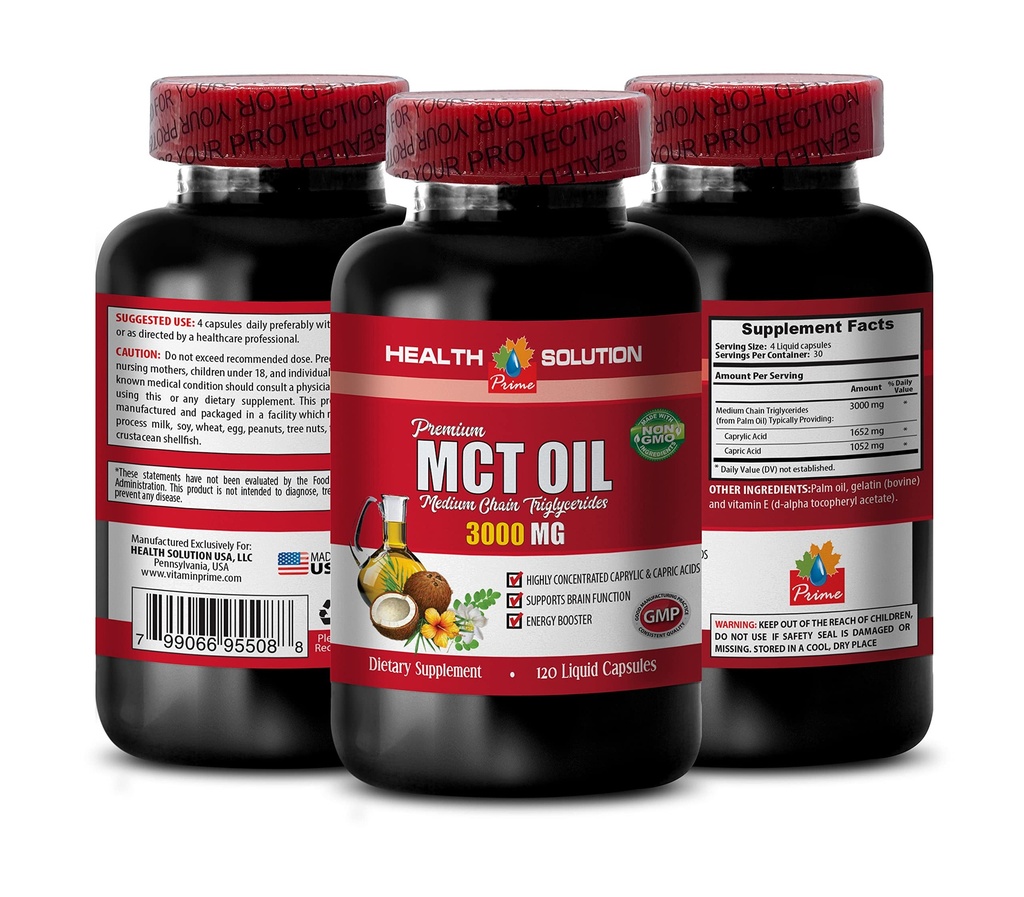 Imunitný systém Booster - MCT olej 3600MG, 100% Pure - Stredný reťazec triacylglyceroly, mct olej Supplement softgels, mct Olej Pills Organic, mct Olej kapsuly, mct Olej Pills, mct olej - 1 fľaša (120 Softgels)