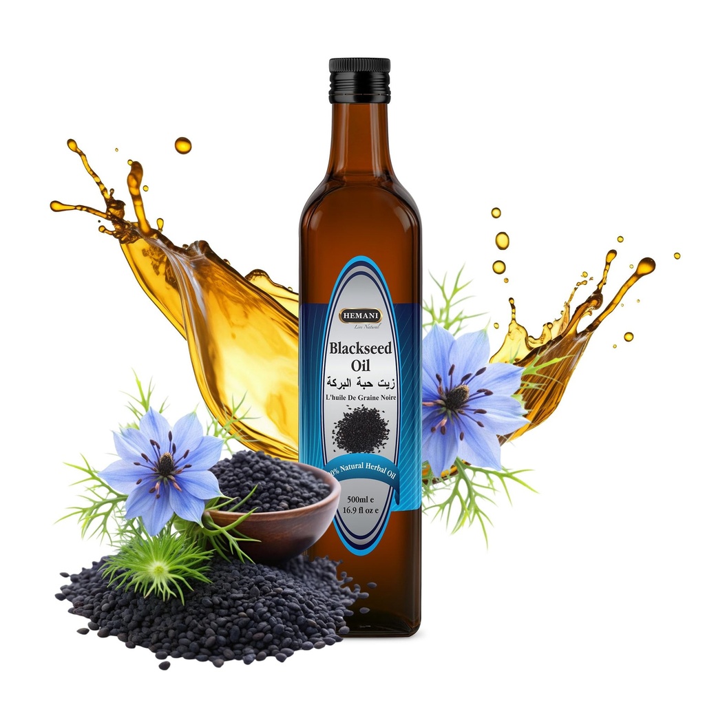 Hemani Black Seed Oil Cold Pressed 16.91 Oz I 500ML I 100% Natural I Solvent Free I AKA Nigella Sativa I Kalonji I Black rasca olej
