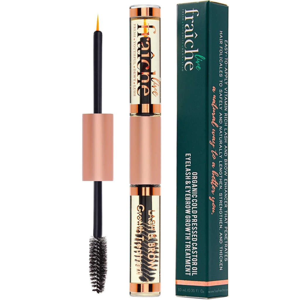 USDA Organic Castor Oil Lash Serum - Premium All Natural Cold Pressed Castor Oil Oil Lash Growth Serum s Maskara Tube - liečba a kondicionér rias - Pre hrubšie a plnšie Lashes