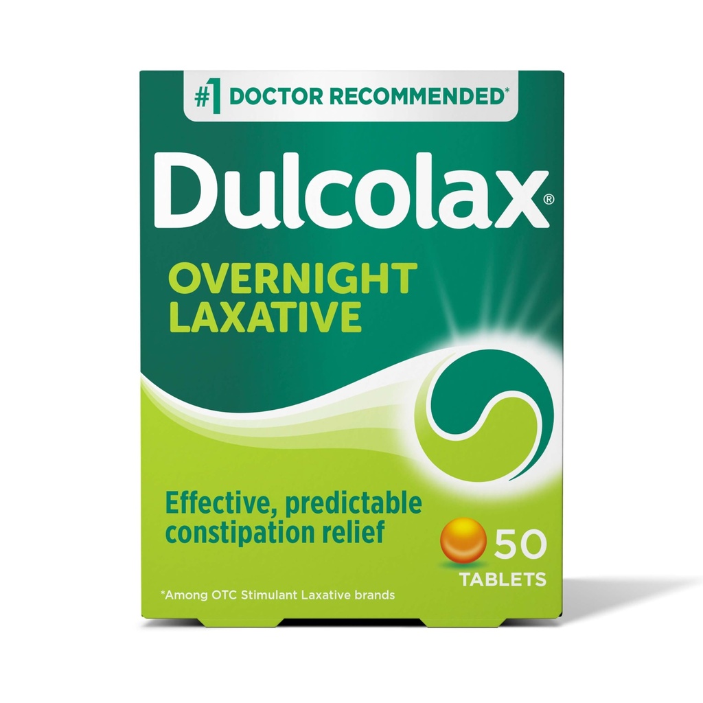 Dulcolax Stimulant Laxatívne tablety, predvídateľná a účinná úľava od zápchy, uľavuje cvičeniu a ohýbaniu, Bisakodyl 5 mg, počet 50