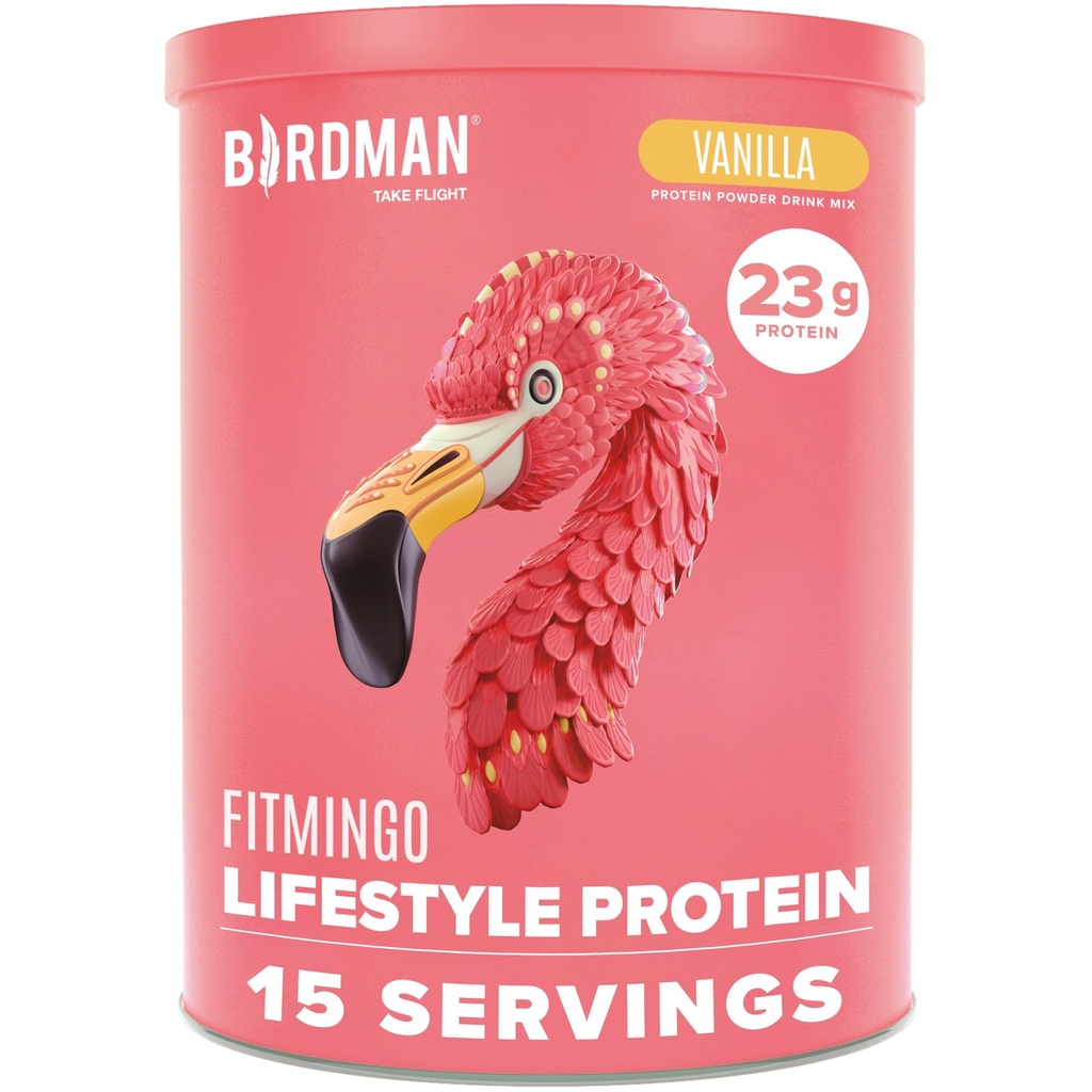 BIRDMAN Fitmingo Vegan Protein Powder with Inositol, Collagen Boosters, Hyaluronic Acid and Vitamíns 