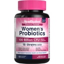 NewRhythm Probiotiká pre ženy, P-5-P, vitamín C a organické brusnice, 100 miliárd CFU 18 kmeňov, prebiotiká a vaginálne probiotiká pre trávivé zdravie a rovnováhu PH, 60 kapsúl, bez mlieka
