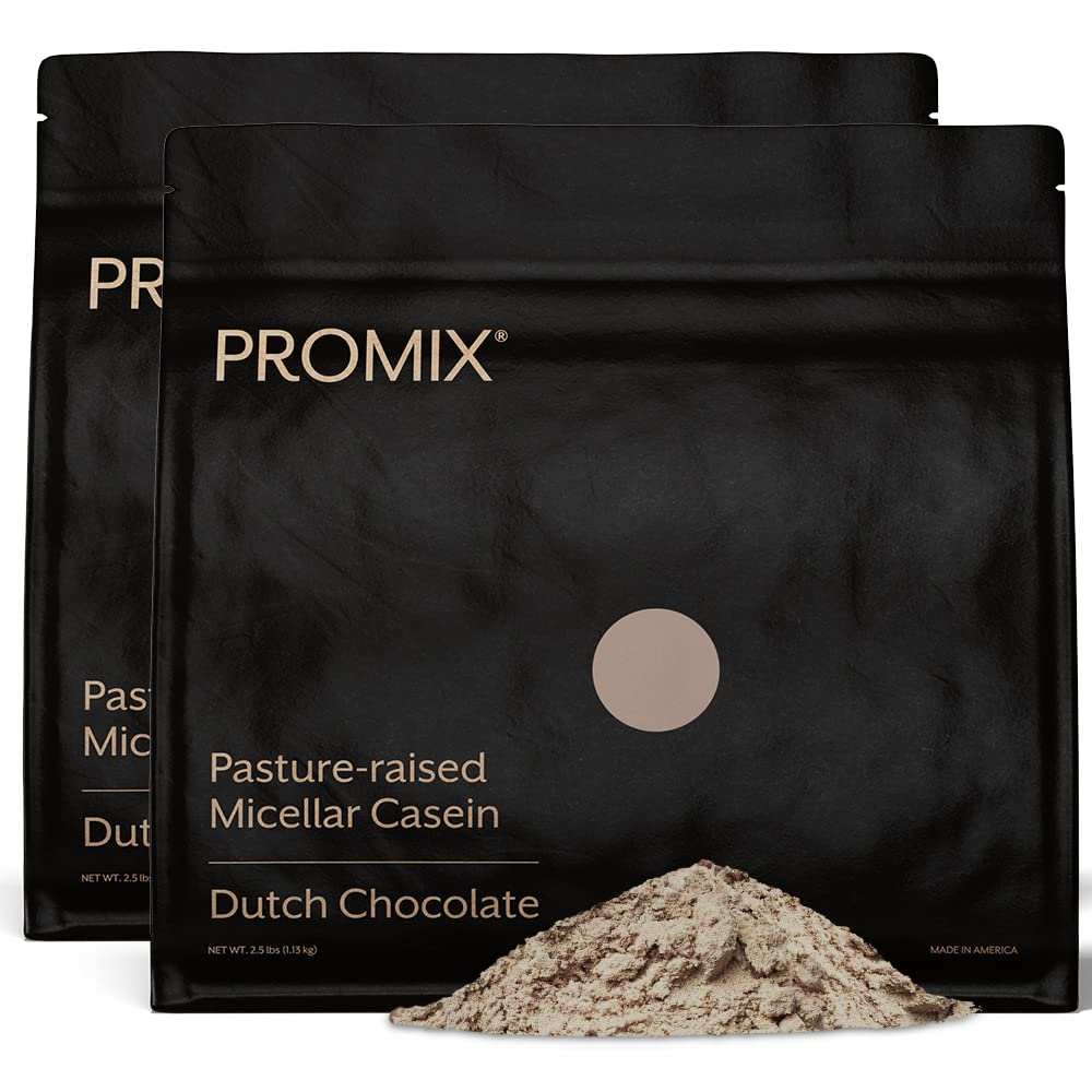 ProMix Nutrition Casein Protein Powder - Grass-Fed, Pasture Rased, Slow Release 25g Micellar Casein - 5.4g BCAAs Gluten Free, Sugar Free, Soy Free - Chocolate, 5lb
