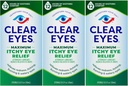 Clear Eyes Maximum Ichy Eye Relief Eye Drops, 0,5 Fl Oz (Pack of 3)