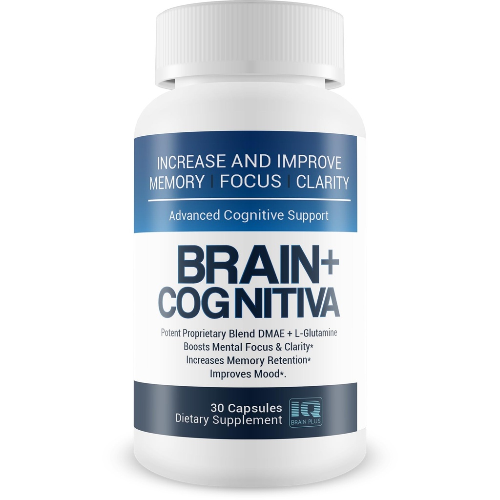 Brain+ Cognitiva - Advanced Cognitive Support - Pomoc Zvýšenie a zlepšenie pamäte, Boost Mental Focus a podpora Duševná jasnosť - Alpha-GPC Kapsule od Podpora mozgu a Opti Nootropic Boost