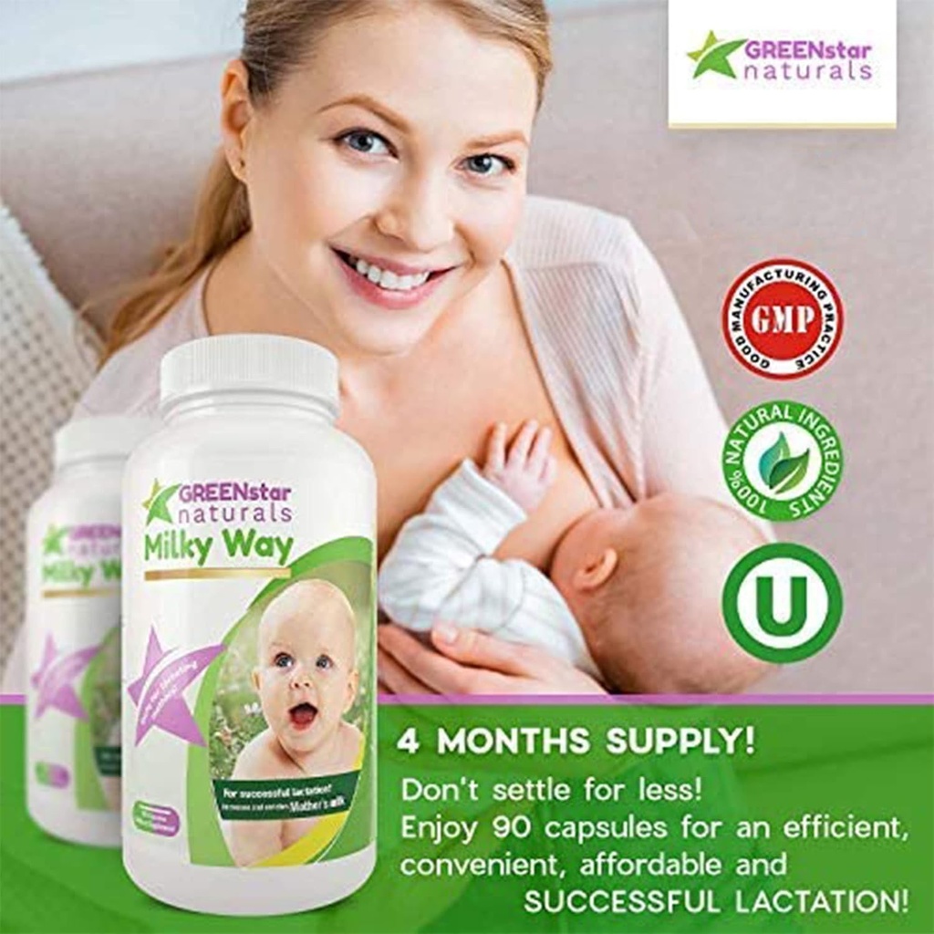 Dojčenie Supplement Laktácia Podpora pre zvýšenie materského mlieka, Laktácia Supplement Kapsule s mliekom Thitle Organic senovka grécka, Moringa prášok, materské mlieko Postnatálny vitamín Pre matky.