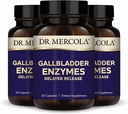 Dr. Mercola Gallbladder Enzymes - Gallbladder & Digestive Health Support - Obsahuje pankreatickú Proteázu, amylázu a lipázu - non-GMO, Gluten-Free & Soy-Free - 90 Oneskorené kapsuly na uvoľnenie (90 Servings)