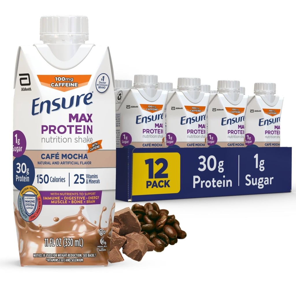 Zaistiť Max Protein Cafe Mocha Nutrition Shake 30g Protein, 1g Cukor, 4g Fiber Blend 12 Balenie