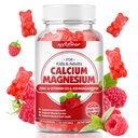 softbear vápnik Magnézium Zinok Gumies pre ženy, vápnik horčík doplnok s vitamínom D3 pre kostnú silu, Vegan / bez cukru, Malinová chuť 60 Počet