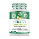 Organické Veda Spirulina & Chlórella Kapsule, 1500mg, 300 Počet - Spirulina Chlórella Kapsule so Super Green Antioxidanty, Phycocyanin, Amino Acid - Boost Imunity, Energia, Podpora Zažívanie