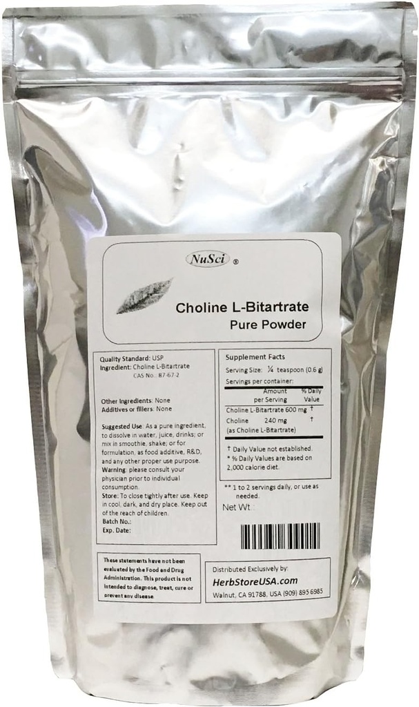 cholín L-bitartrát čistý prášok smart živina (250g (8,8 oz))