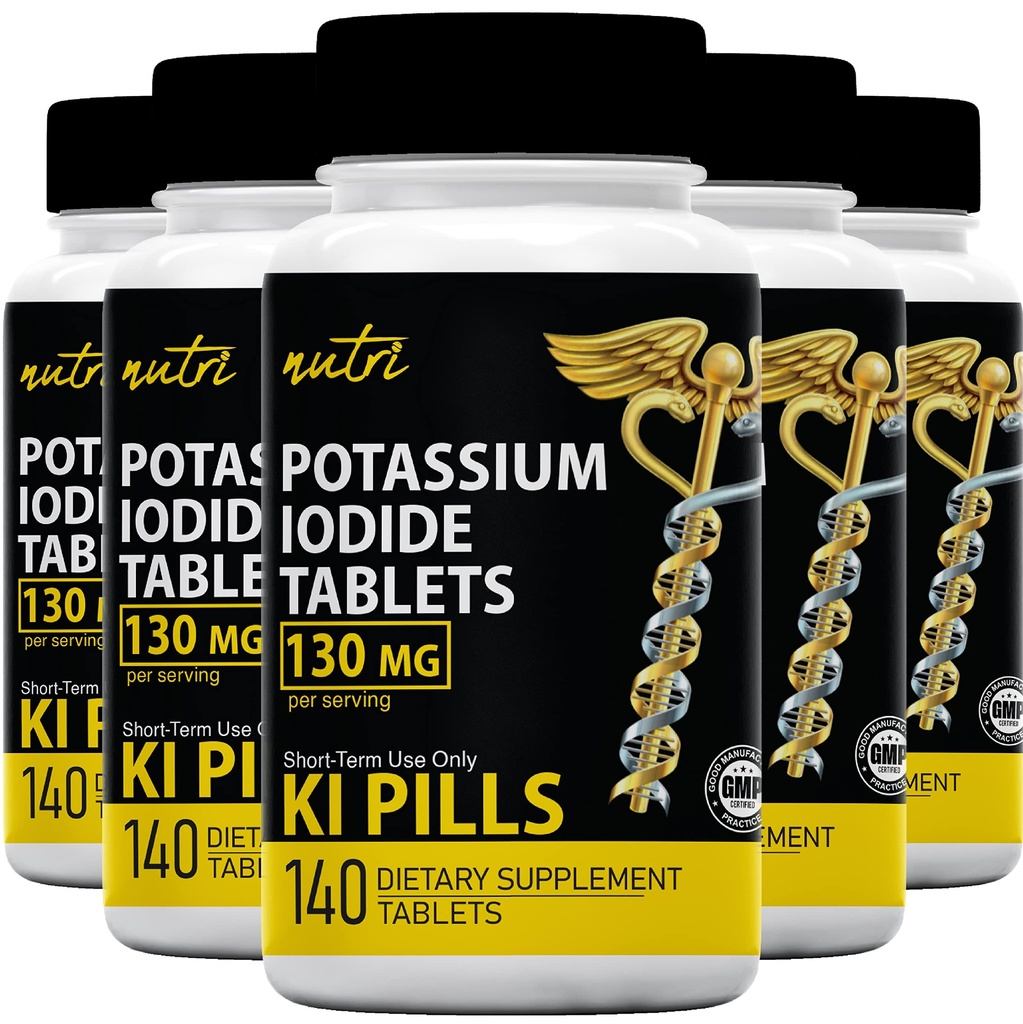Nature's Fusions Draslík Iodid Tablets (Pack of 5) 130mg - 700 Tablets EXP 10/2032 - YODO Naciente - KI Pills - Yoduro de Potasio