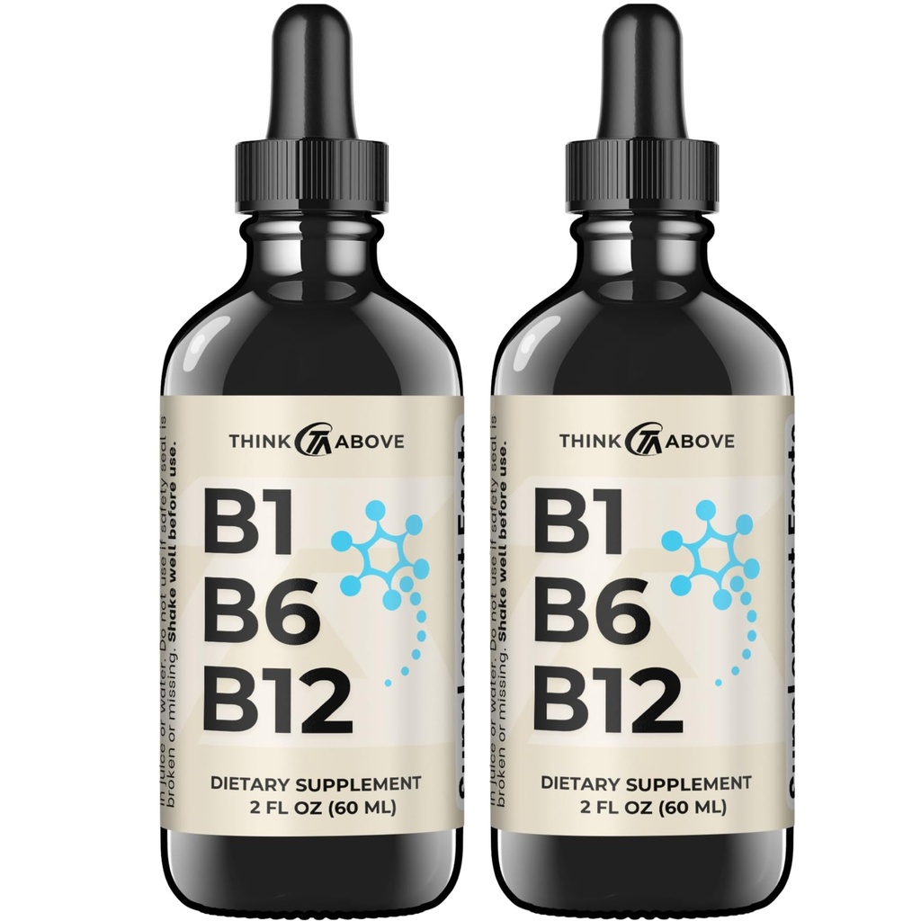 B1 B6 B12 Vitamín Tekuté kvapky - Nerve, Energie, Podpora mozgu Supplement - Fruity-Like Flavor - Metylkobalamín, Tiamín, Pyridoxín (2)