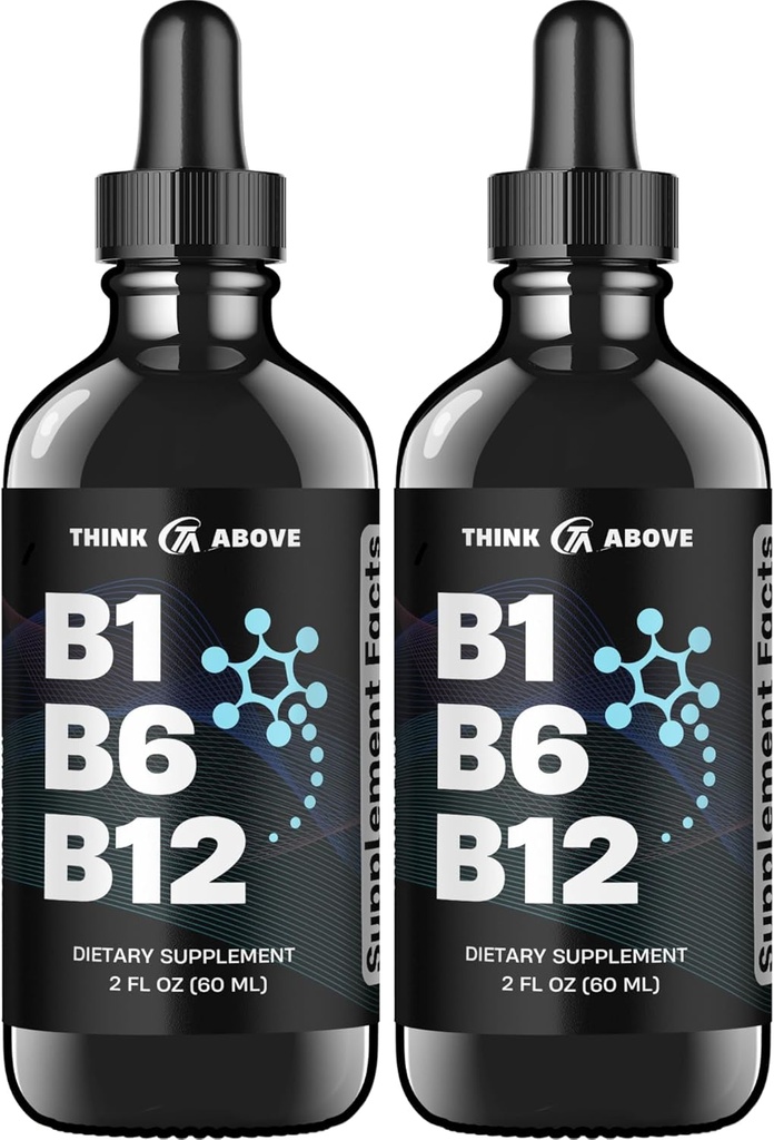 B1 B6 B12 Vitamín Tekuté kvapky - Nerve, Energie, Podpora mozgu Supplement - Fruity-Like Flavor - Metylkobalamín, Tiamín, Pyridoxín (2)