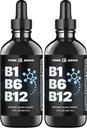 B1 B6 B12 Vitamín Tekuté kvapky - Nerve, Energie, Podpora mozgu Supplement - Fruity-Like Flavor - Metylkobalamín, Tiamín, Pyridoxín (2)