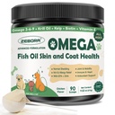 ZEBORA Omega 3 rybí olej pre psy, voľne žijúci chytený pes rybí olej, EPA & DHA, rill olej, kelp, koža a kozie doplnky, Anti svrbenie a lepidlo, podpora suchej kože, spoločné zdravie, pes alergie úľava