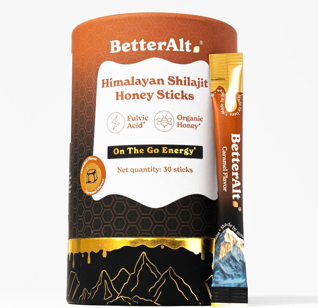 Lepšie Alt Pure Himalayan Shilajit Caramel Honey Sticks with Organic Honey a Easy to Consume Shilajit