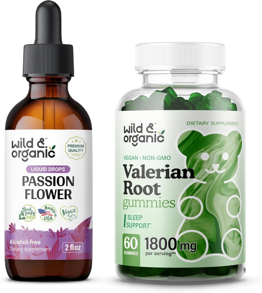 Wild & Organic Passion Flower Tinture 2 fl oz & Valerián Root Gummies