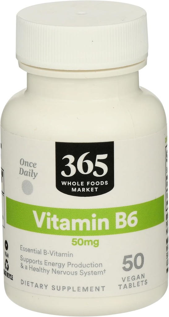 365 podľa trhu s celými potravinami, vitamín B6 50Mg, počet 50