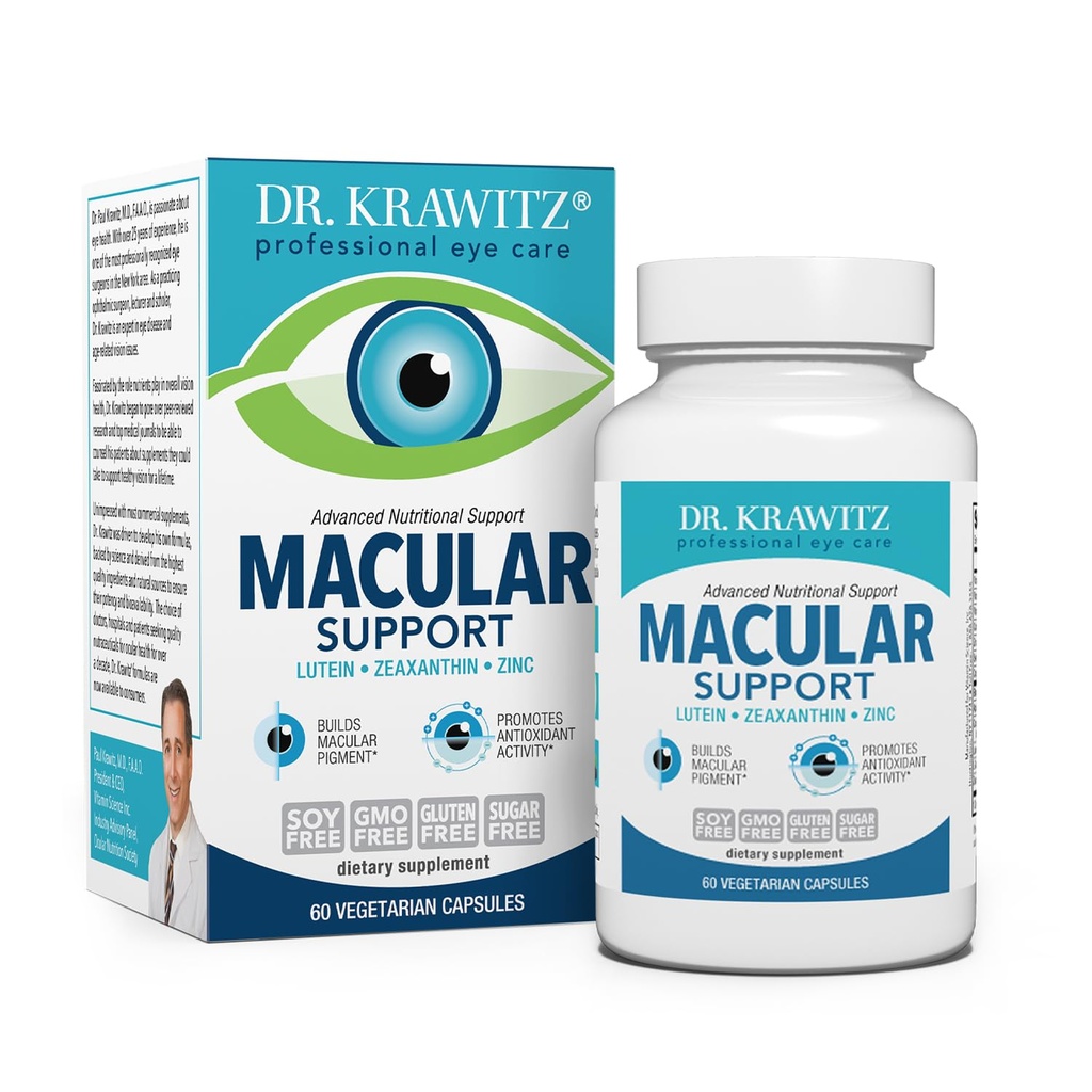 Macular support with Lutein, Zeaxantin zinok (60 Vegetariánske kapsuly)