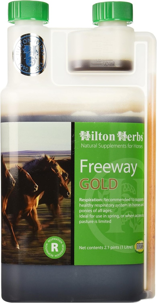 Hilton Herbs Freeway Gold Liquid Respiration Supplement for Horses, 2.1pt fľaša