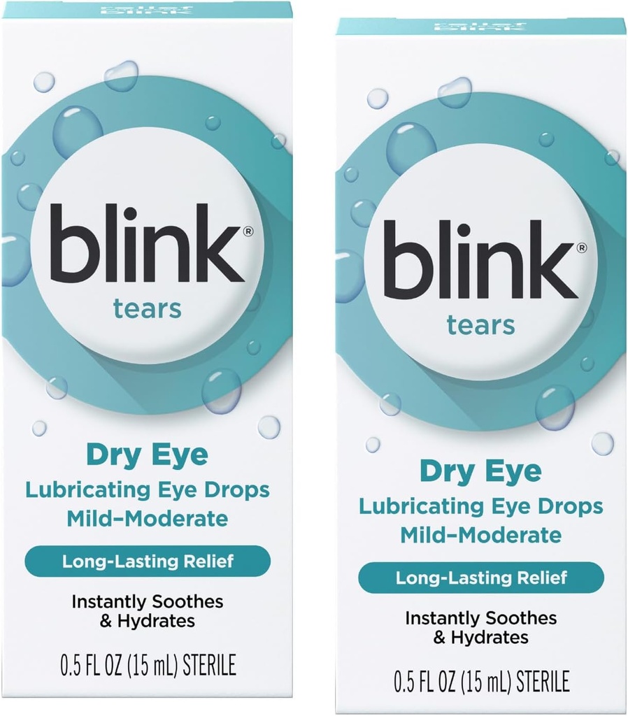 Blink Tears Mazanie očné kvapky (Mild-Modredate Dry Eye), 0,5 FL OZ (15 ml) - 2-Pack