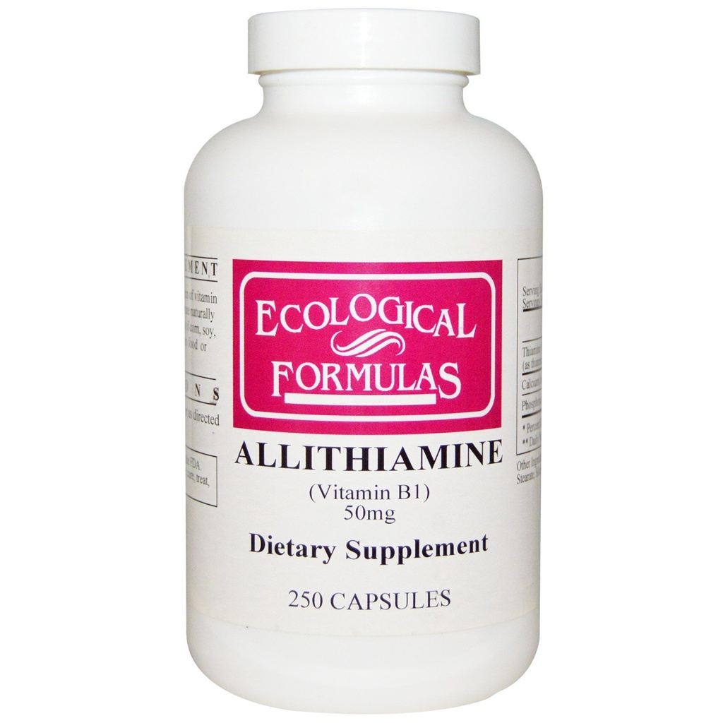 Ekologické zloženie Allitiamín Vitamín B1, 50 mg, 250 kapsúl