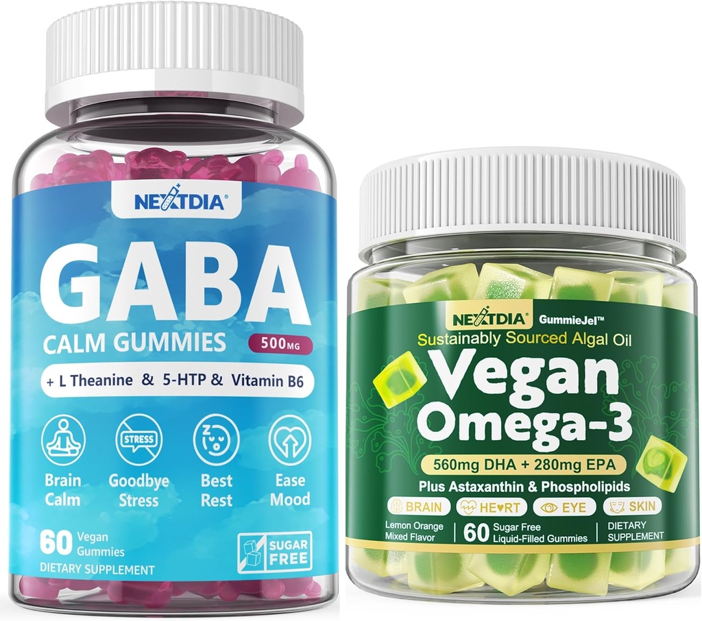 Vegan Omega 3 Gummy 1 balenie + GABA Gummy bez cukru 2 balenie