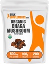 BulkSupplements.com Organic Chaga Huby prášok - Chaga Huby Supplement, Superfood Supplement - Vegan & Gluten Free, 500mg per Serving, 100g (3,5 oz) (Pack of 1)