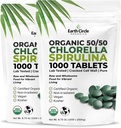 Premium Organic CHLORELLA / SPIRULINA 1000 tabliet (50/50) Kosher, Vegan - Green Algae Superfood, Cracked Cell Wall, Chlorofyl, vysoký obsah bielkovín a železa, žiadne prísady, alebo plnidlá 8.75 Oz (2 balenia)