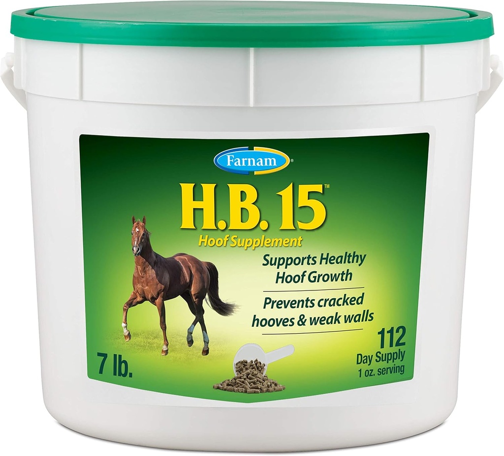 Farnam HB 15 Hoof Supplement, podporuje zdravý rast kopyta 7 libra, 112 Day Supply