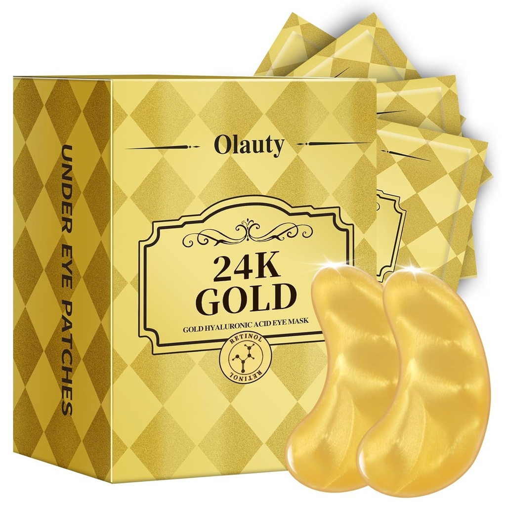 30 Páry 24K zlatá očná maska, očné záplaty pre opuchnuté oči a tmavé kruhy, pod očným masky Patches starostlivosť o pokožku, pre ženy muži