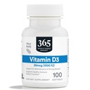 365 podľa celého potravinového trhu, vitamín D3 Softgels, 1000 IU, 100 CT