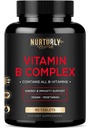 Vitamín B komplex - obsahuje všetky esenciálne B vitamíny - B1, B2, B3, B5, B6, B7, B9, B12 a biotín - Super B komplex Vitamíny pre energiu, odolnosť a podpora nálady - 90 tabliet