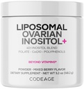 Kódovanie Lipozomálne Ovarian Inozitol Powder - Myo-Inozitol & D-Chiro-Inozitol 40:1 Blend, Folate 5-MTHF, CoQ10, Pomegranate & Wild Blueberry - 2-Month Supply - Mixed Berry Flavor - Non-GMO, 60 Servings