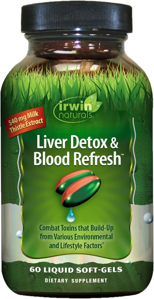 Irwin Naturals Liver Detox & Blood Refresh - 60 Liquid Softgels - Pečeň & Antioxidant Podpora