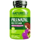 NATURELO Prenatálny multivitamín s jemným obsahom železa, metylfolátu, rastlinného vápnika a cholínu - Vegan, Vegetarián - Non-GMO - Bez lepku - 180 kapsúl - 2 mesiace Dodávka