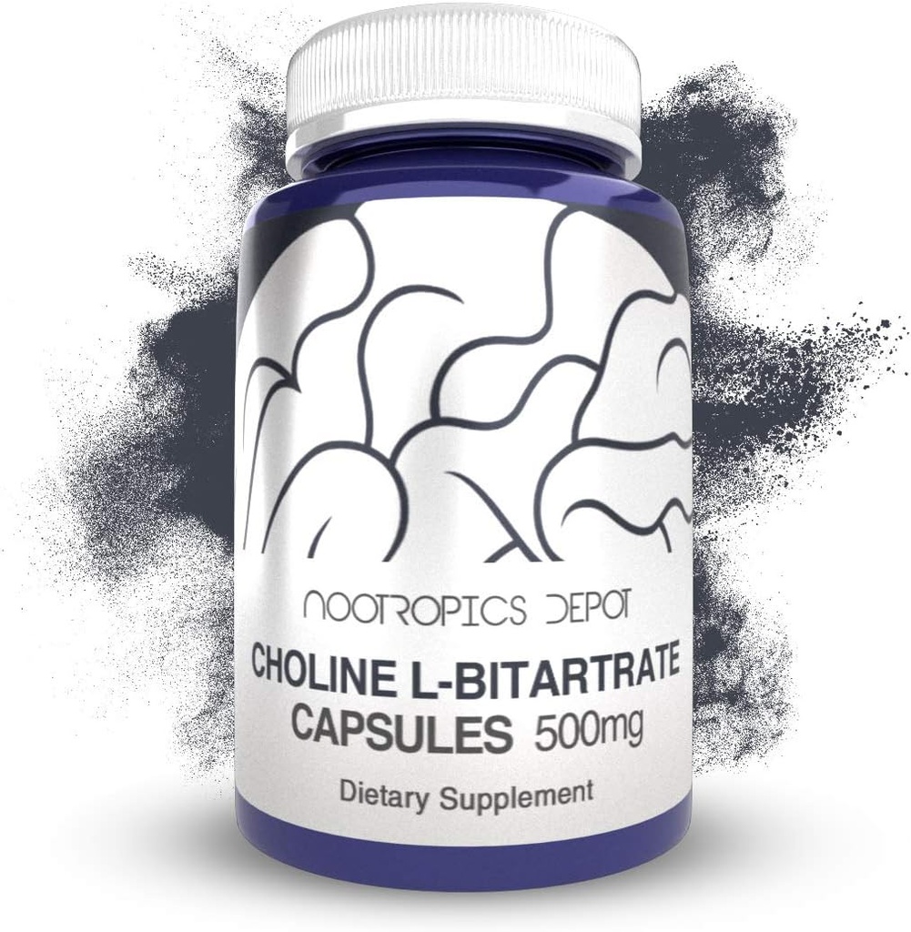 Choline L-Bitartrate Kapsule 500mg (180 gróf) 